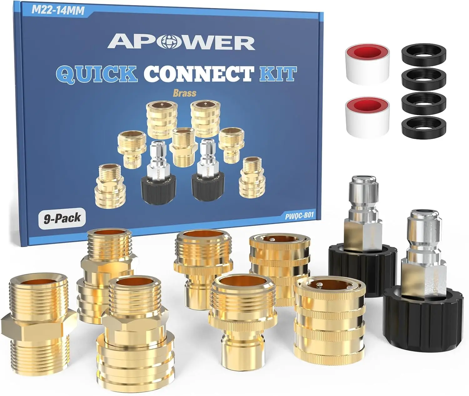 Комплект быстрого подключения мойки высокого давления, от M22 до 3/8 дюйма, «папа-мама», латунь, 9 шт.
Комплект быстрого подключения мойки высокого давления, от M22 до 3/8 дюйма, «папа-мама», латунь, 9 шт.