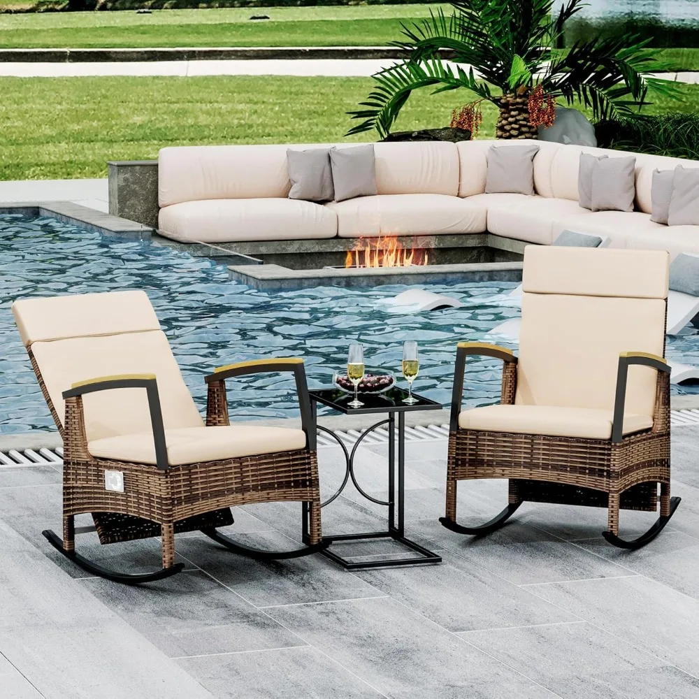 Outdoor Recliner Chair Set, Adjustable Patio Recliner with C Shaped Glass Top Side Table, Wicker Reclining Lounge Chairs, Rockin
Outdoor Recliner Chair Set, Adjustable Patio Recliner with C Shaped Glass Top Side Table, Wicker Reclining Lounge Chairs, Rockin