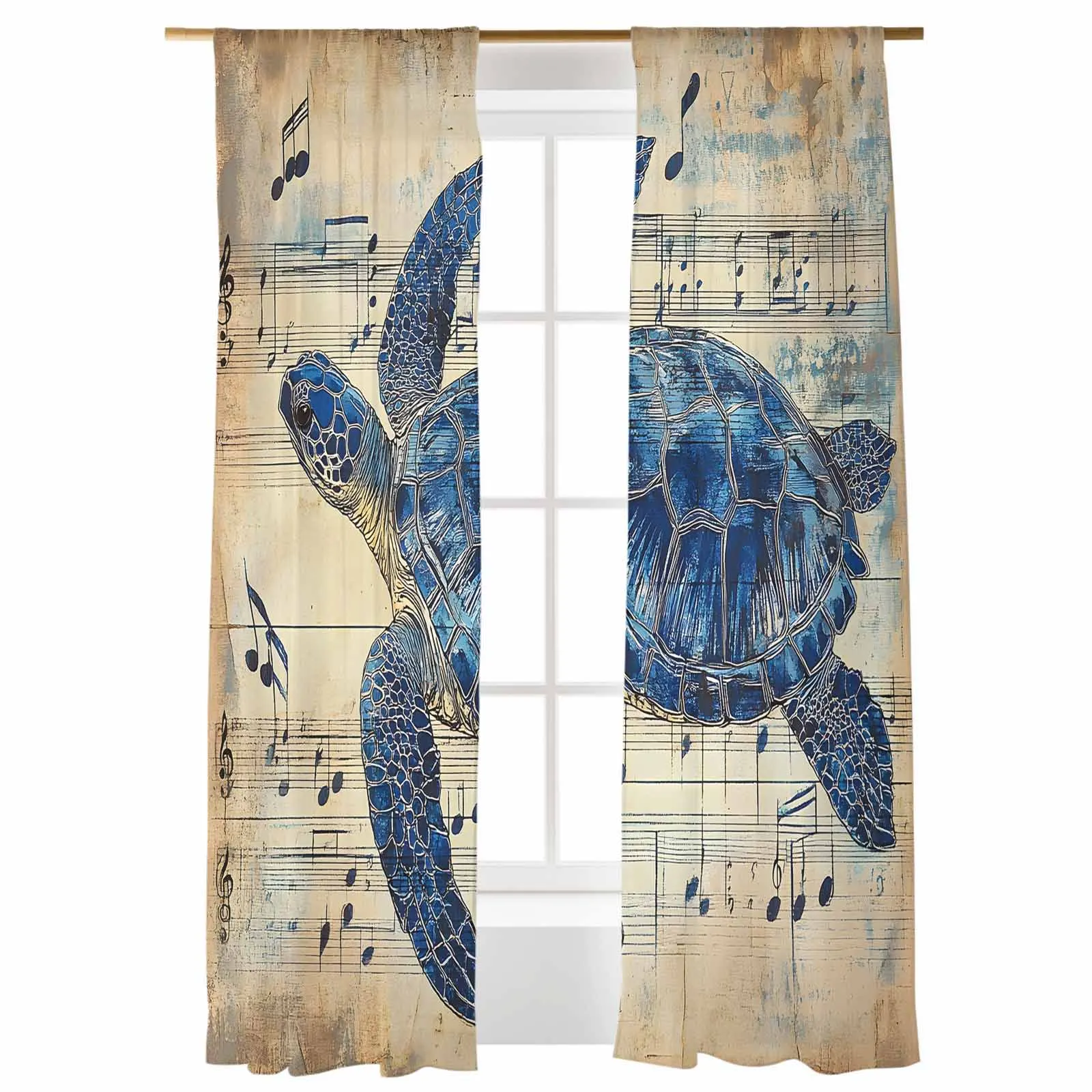 Turtle Sheet Music Tulle Curtains For Living Room Bedroom Children Room Decor Sheer Curtains
Turtle Sheet Music Tulle Curtains For Living Room Bedroom Children Room Decor Sheer Curtains
