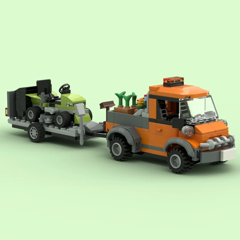 City Car Model MOC Building Bricks Pickup Truck With A Lawn Mower Modular Technology Children Holiday Gifts Assemble Toys Suit
City Car Model MOC Building Bricks Pickup Truck With A Lawn Mower Modular Technology Children Holiday Gifts Assemble Toys Suit