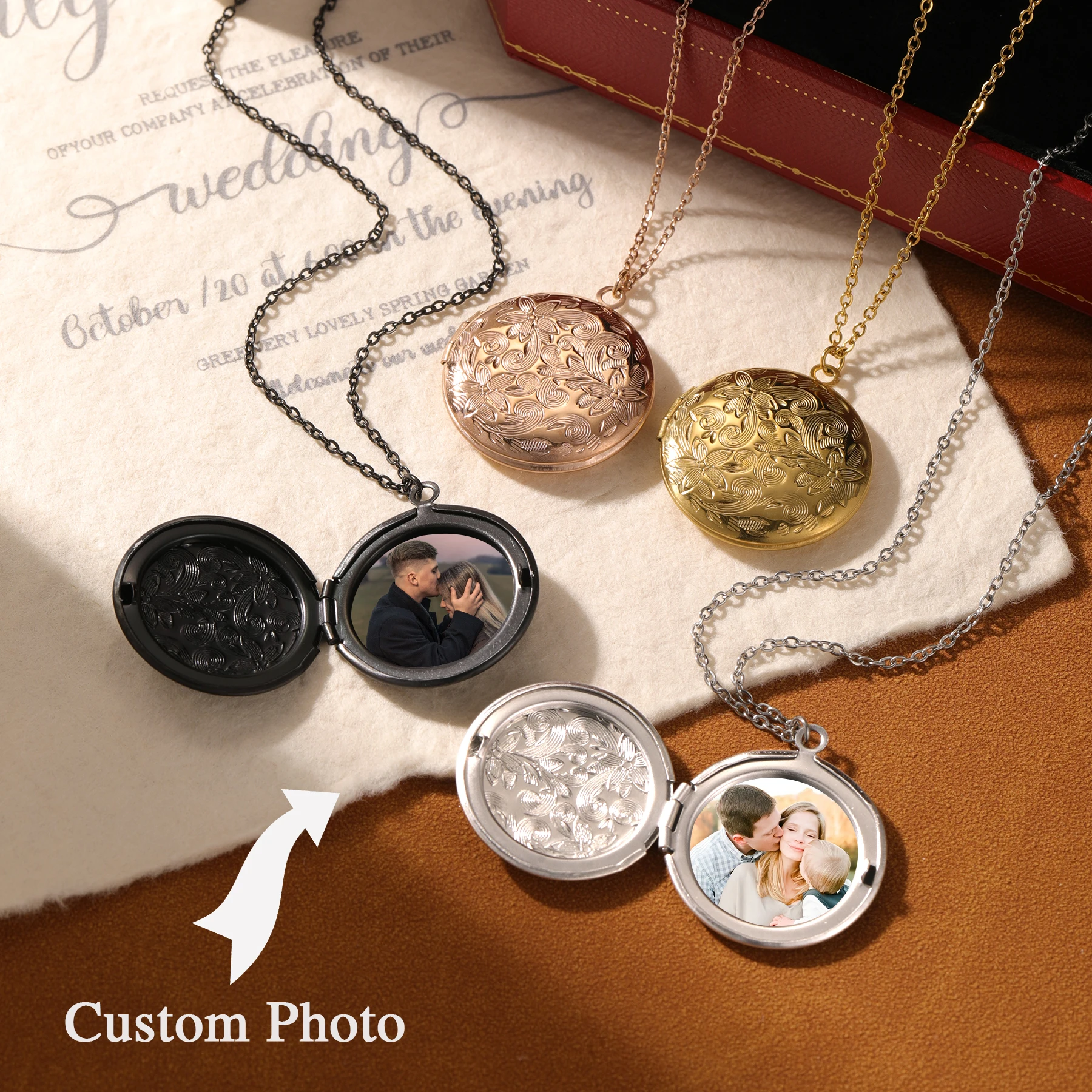 Personalization Photo Round Locket Necklace Custom Text Round Pendant Vintage Memorial Picture Inside Jewelry for Women Gift
Personalization Photo Round Locket Necklace Custom Text Round Pendant Vintage Memorial Picture Inside Jewelry for Women Gift