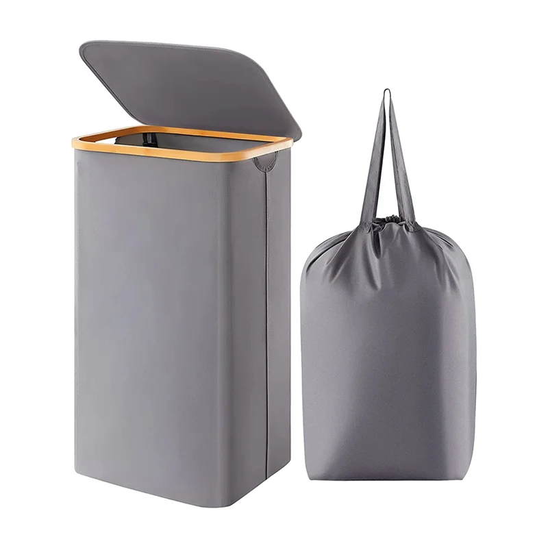 A04G-100L Laundry Basket With Lid, Clothes Hampers For Laundry With Bamboo Handles And A Removable Laundry Bag
A04G-100L Laundry Basket With Lid, Clothes Hampers For Laundry With Bamboo Handles And A Removable Laundry Bag