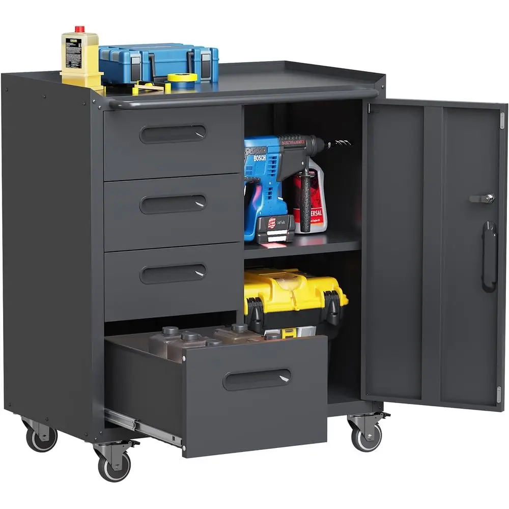 Heavy-Duty Steel Rolling Storage Cabinet with Wheels for Tools, Garage, Kitchen, or Basement
Heavy-Duty Steel Rolling Storage Cabinet with Wheels for Tools, Garage, Kitchen, or Basement