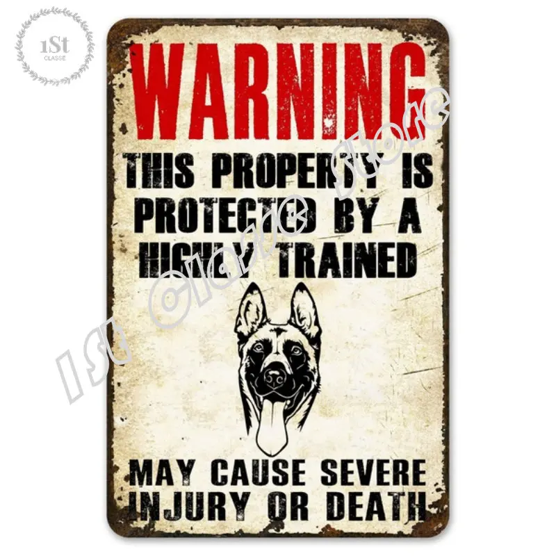 Warning This Property Is Protect By Belgian Malinois Dog Tin a Vintage Farm Decor Art Pet Lover Tin Metal a Zoo Bar
Warning This Property Is Protect By Belgian Malinois Dog Tin a Vintage Farm Decor Art Pet Lover Tin Metal a Zoo Bar