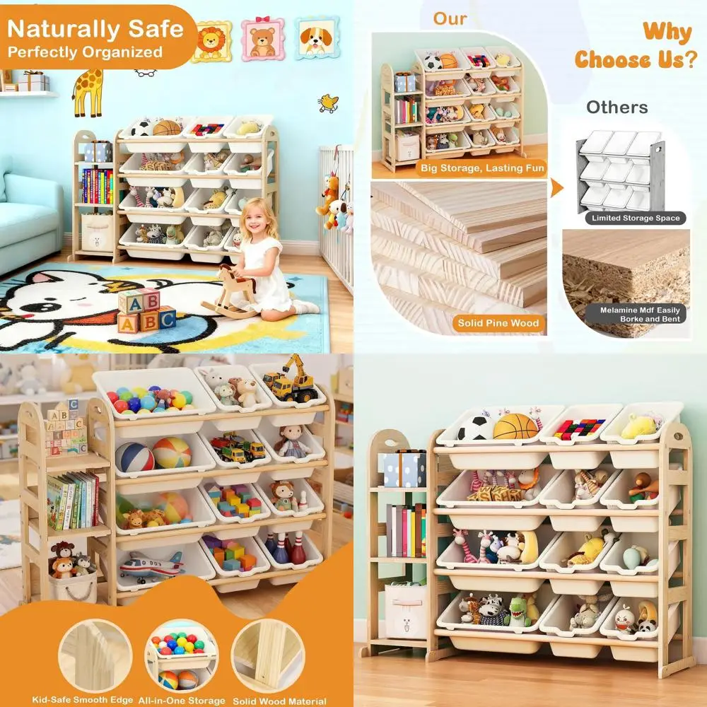 Деревянный органайзер для детских игрушек с 3-уровневыми полками и 12 контейнерами, белый книжный шкаф для хранения игровой комнаты, детской и спальни
Деревянный органайзер для детских игрушек с 3-уровневыми полками и 12 контейнерами, белый книжный шкаф для хранения игровой комнаты, детской и спальни