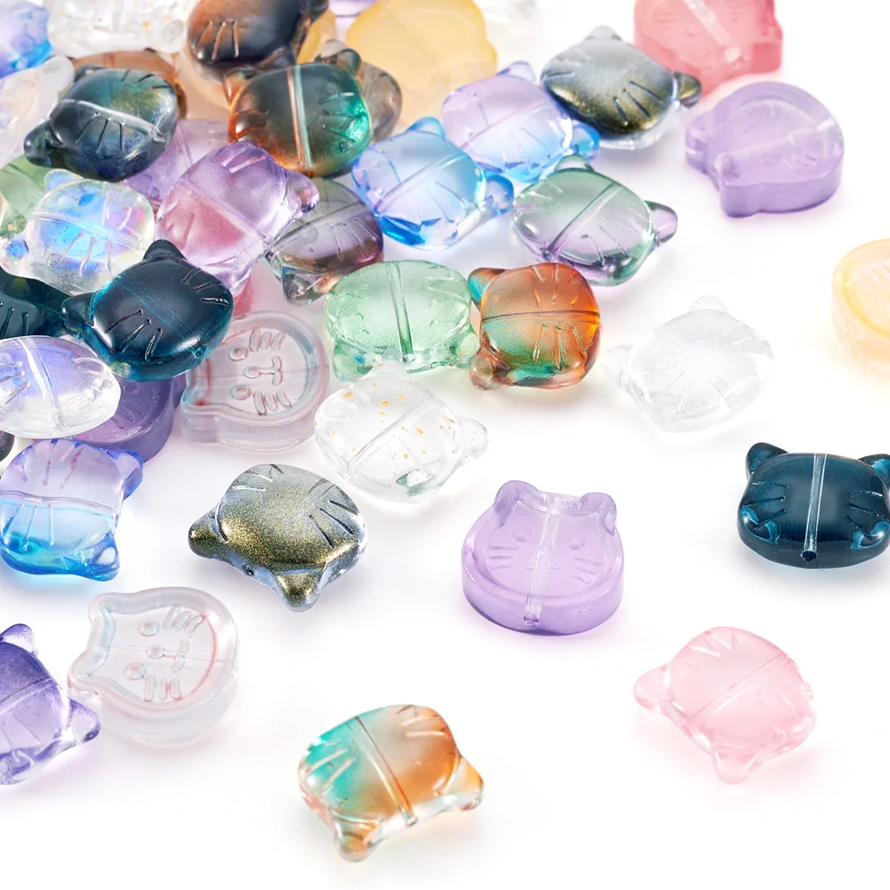 Cat/Fish/Heart Textured Transparent Glass Bead for Bracelet Key-Chain Ornament DIY Jewelry Making Accessories Mix-Color 60-120pc
Cat/Fish/Heart Textured Transparent Glass Bead for Bracelet Key-Chain Ornament DIY Jewelry Making Accessories Mix-Color 60-120pc