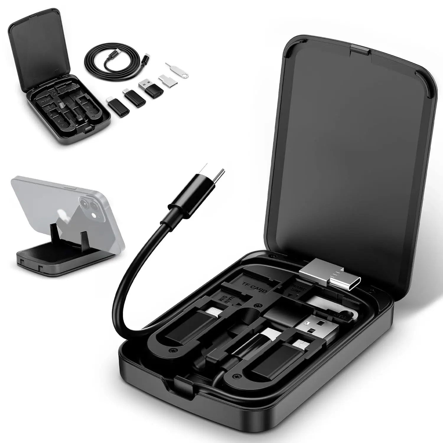 Universal Cable Card with USB-C Cable & 4 Adapters for Travel
Universal Cable Card with USB-C Cable & 4 Adapters for Travel