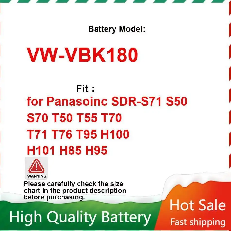 Аккумулятор для камеры 1790 мАч для Panasoinc Sdr-S71 S50 S70 T50 T55 T70 T71 T76 T95 H100 H101 H85 H95 VW-VBK180 износостойкий
Аккумулятор для камеры 1790 мАч для Panasoinc Sdr-S71 S50 S70 T50 T55 T70 T71 T76 T95 H100 H101 H85 H95 VW-VBK180 износостойкий
