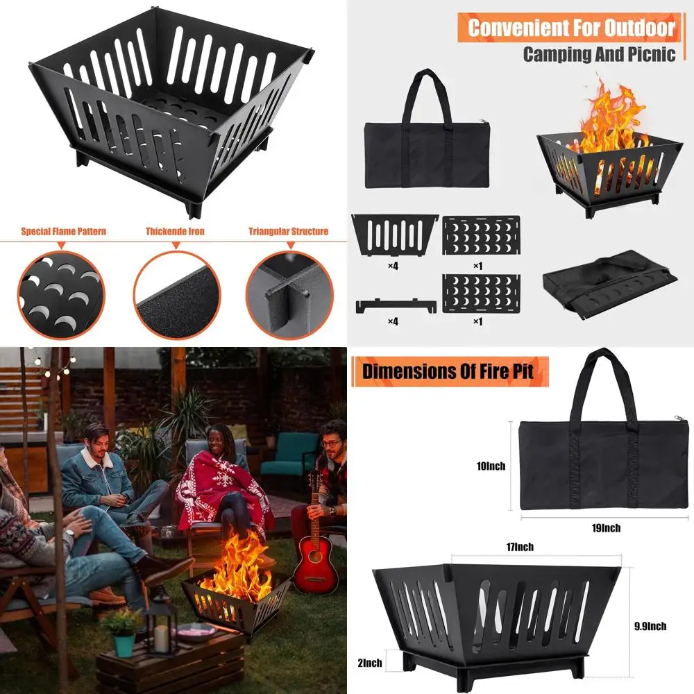 Портативная 17-канальная дровяная костра для кемпинга, заднего двора и пляжа с сумкой для переноски
Портативная 17-канальная дровяная костра для кемпинга, заднего двора и пляжа с сумкой для переноски