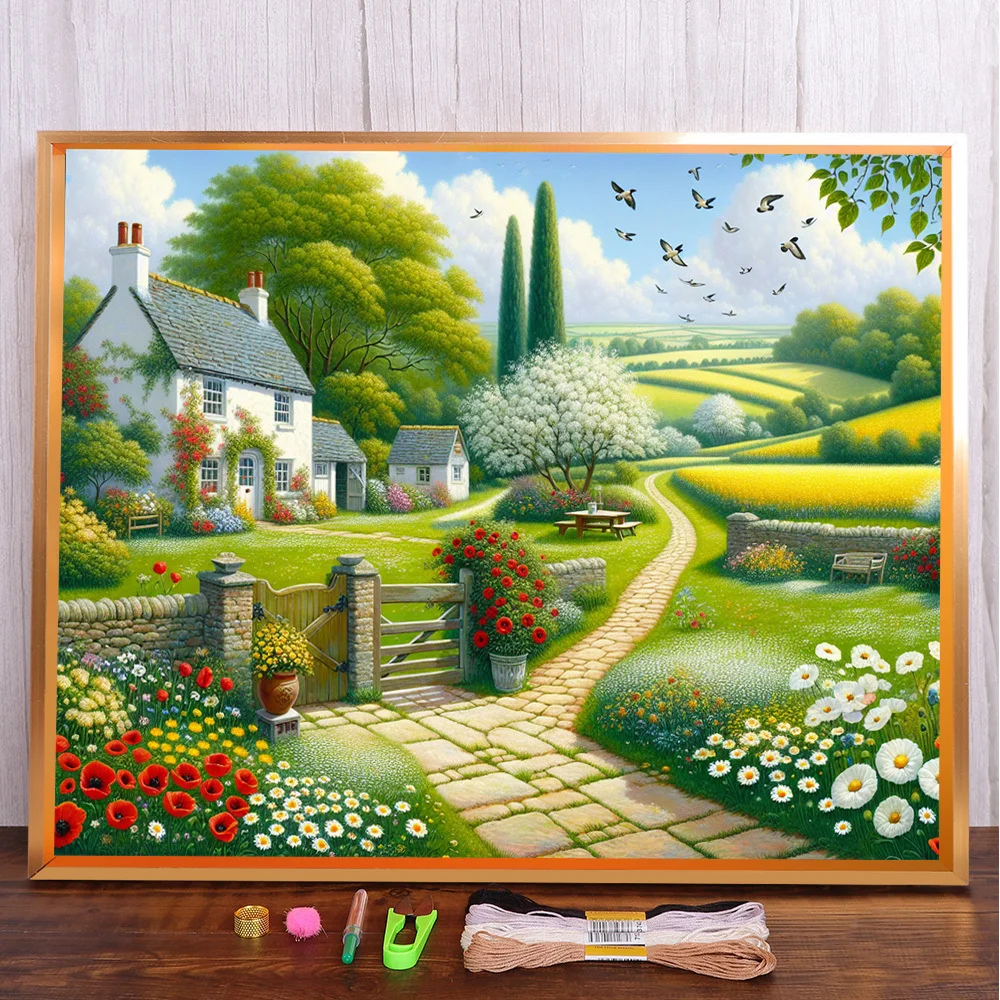 Scenery Garden Printed Fabric 11CT Cross Stitch Kit Embroidery Craft Handmade Painting Sewing Promotions Home Decor Mulina
Scenery Garden Printed Fabric 11CT Cross Stitch Kit Embroidery Craft Handmade Painting Sewing Promotions Home Decor Mulina