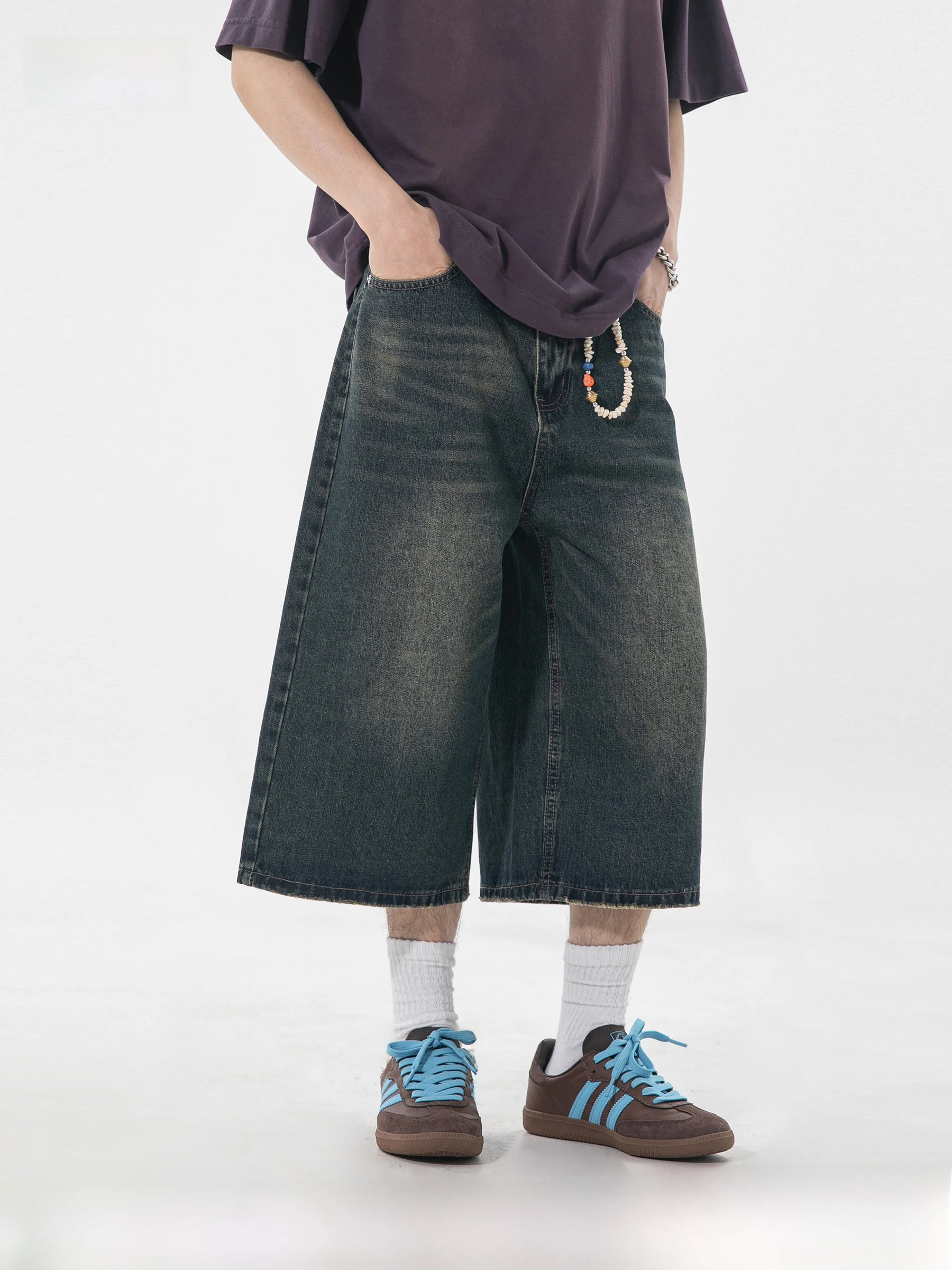 DPX American Style Retro Blue Men's Jeans Summer Washed Loose Straight Trendy Men's Shorts Casual Cotton Polyester Blend
DPX American Style Retro Blue Men's Jeans Summer Washed Loose Straight Trendy Men's Shorts Casual Cotton Polyester Blend