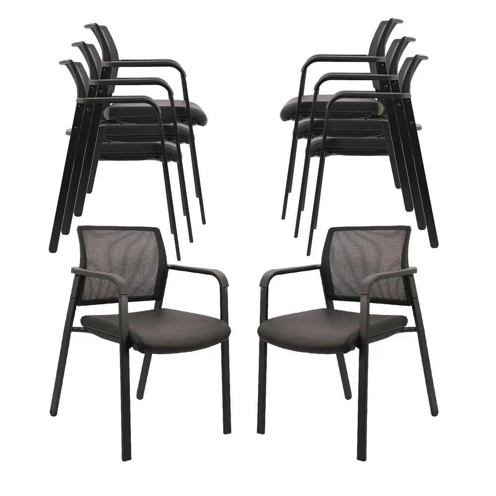Stackable Office Chair, Mesh Back Guest Chairs with Comfortable Leather Seat Arms Stacking Ergonomic Desk Chair No Wheels for C
Stackable Office Chair, Mesh Back Guest Chairs with Comfortable Leather Seat Arms Stacking Ergonomic Desk Chair No Wheels for C