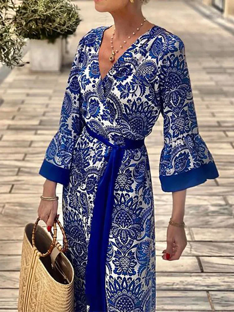 Women Vintage Printing Lacing Up Dress Sexy V Neck Ladies Maxi Dress 2024 Spring Summer Female Long Sleeve Party Dress Vestidos
Women Vintage Printing Lacing Up Dress Sexy V Neck Ladies Maxi Dress 2024 Spring Summer Female Long Sleeve Party Dress Vestidos