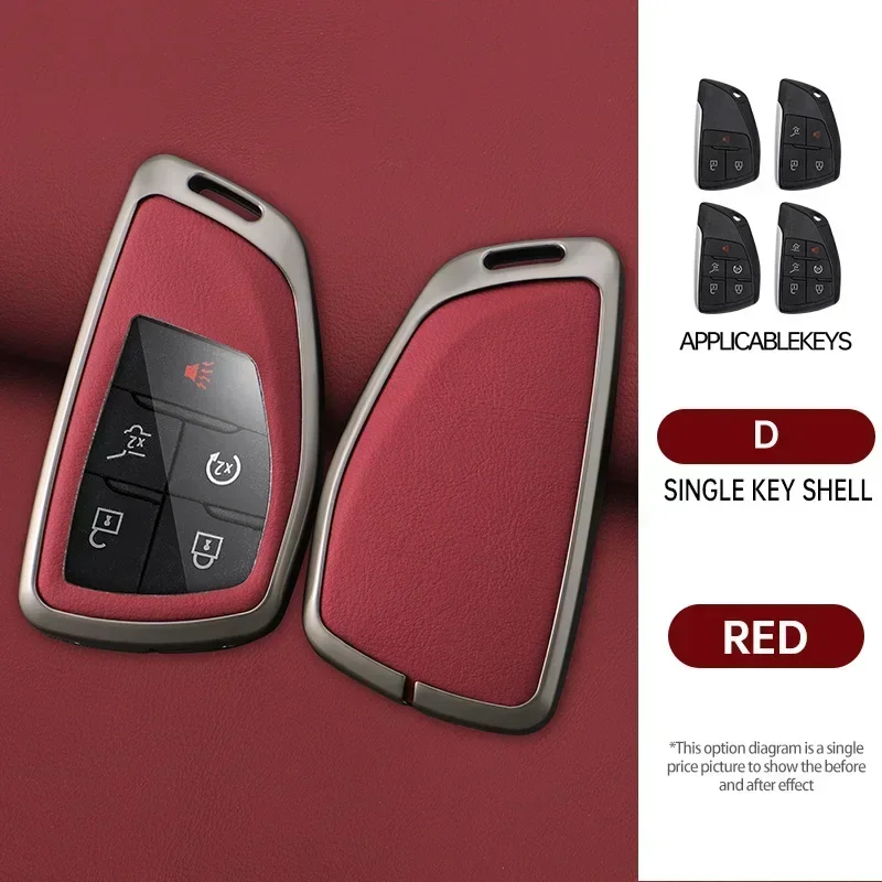 Zinc Alloy Leather Car Key Cover Case for Chevrolet Tahoe Suburban for GMC Yukon for Buick ENVISION S Plus Avenir 2020-2023
Zinc Alloy Leather Car Key Cover Case for Chevrolet Tahoe Suburban for GMC Yukon for Buick ENVISION S Plus Avenir 2020-2023