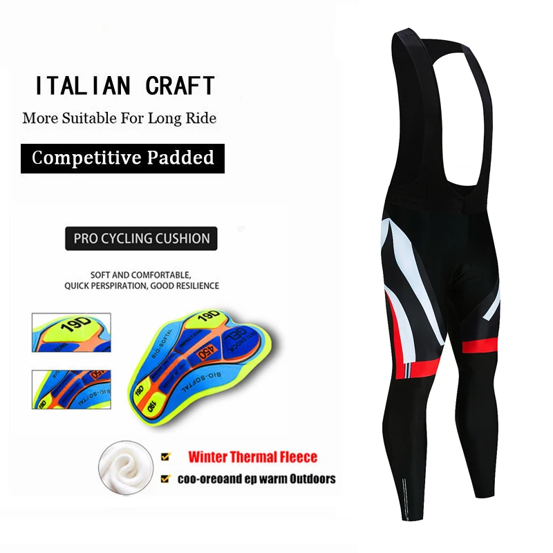 Winter Cycling Bib Pants Windproof Warm Thermal Fleece Cycling Long Trousers 19D Gel Soft Cushion Pad Men Cycling Pants 2026
Winter Cycling Bib Pants Windproof Warm Thermal Fleece Cycling Long Trousers 19D Gel Soft Cushion Pad Men Cycling Pants 2026