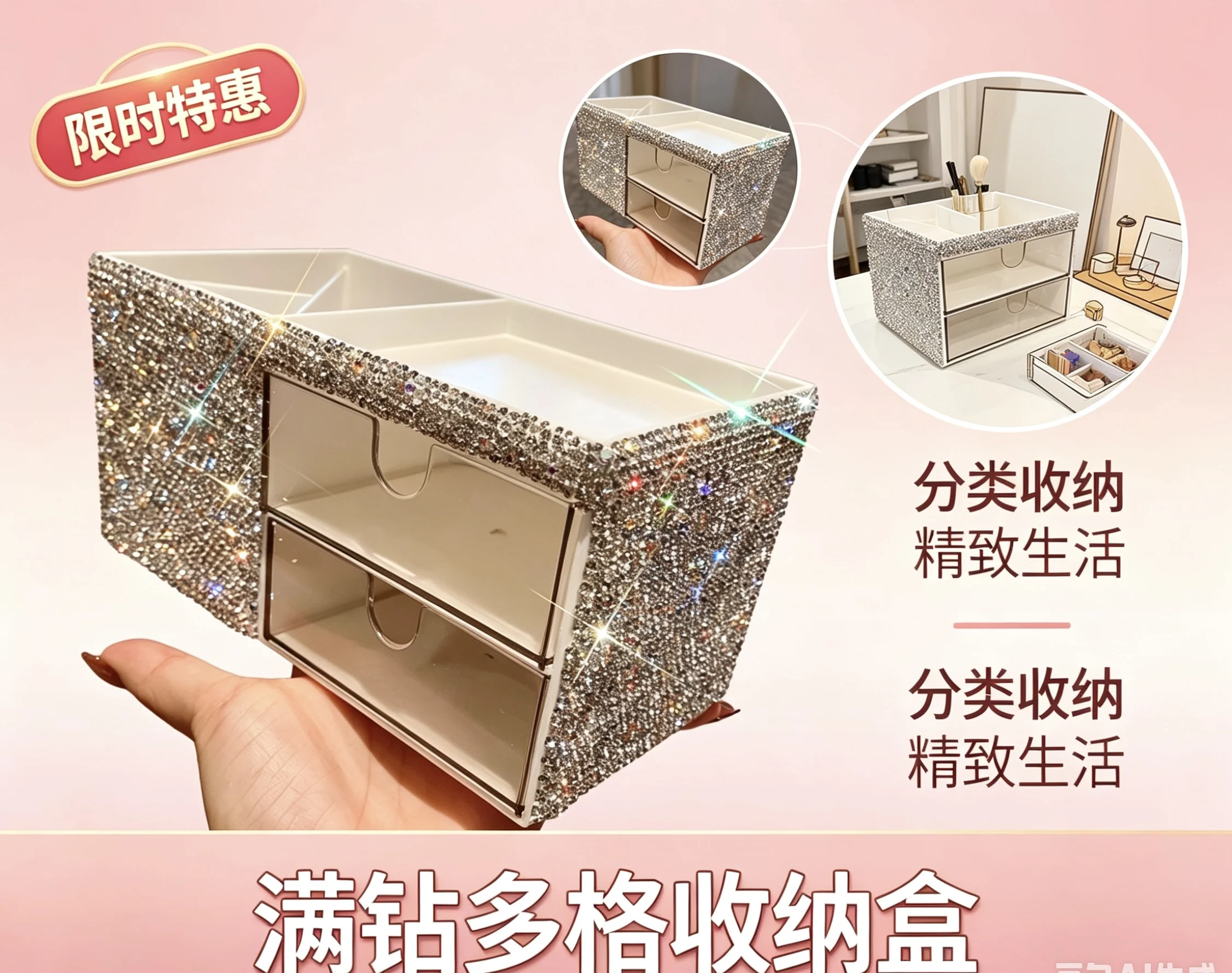 Diamond-Encrusted Transparent Desktop Storage Box Multi-Layer Desktop Organizer with Ins Style Clear Drawers for Office Use
Diamond-Encrusted Transparent Desktop Storage Box Multi-Layer Desktop Organizer with Ins Style Clear Drawers for Office Use