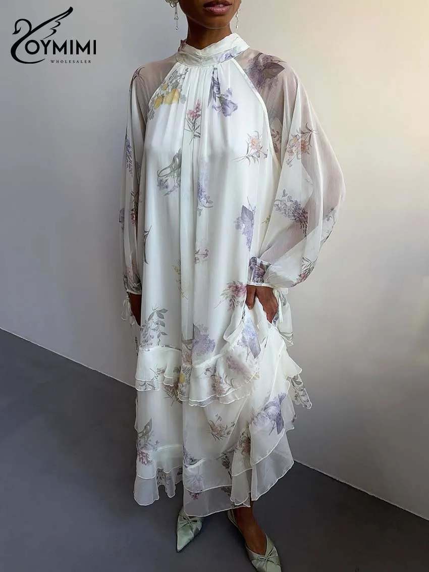 Oymimi Fashion White Print Women's Dress Elegant O-Neck Long Sleeve Patchwork Dresses Autumn New Loose Ruffled Mid-Calf Dresses
Oymimi Fashion White Print Women's Dress Elegant O-Neck Long Sleeve Patchwork Dresses Autumn New Loose Ruffled Mid-Calf Dresses