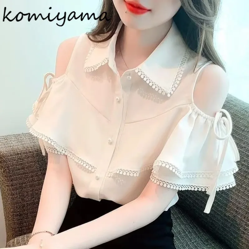 Lace-up Bow Blusas Mujer Off Shoulder Flare Sleeve Shirts & Blouses Laple Neck Single Breasted Women Clothing Camisas Ropa
Lace-up Bow Blusas Mujer Off Shoulder Flare Sleeve Shirts & Blouses Laple Neck Single Breasted Women Clothing Camisas Ropa