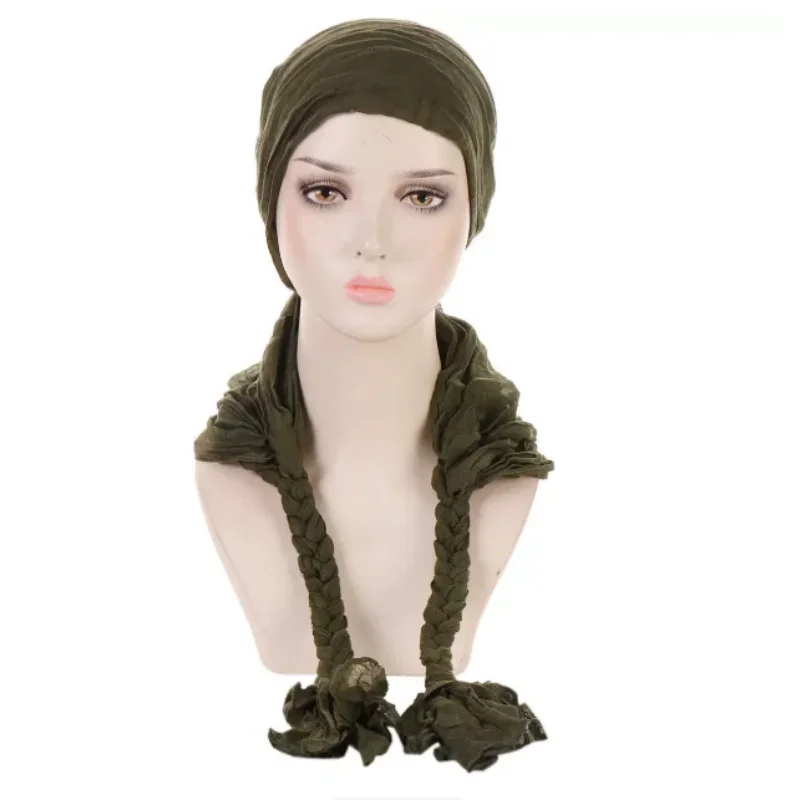 Fashionable Pleated Versatile Hand Woven Braid Bag Headscarf
Fashionable Pleated Versatile Hand Woven Braid Bag Headscarf