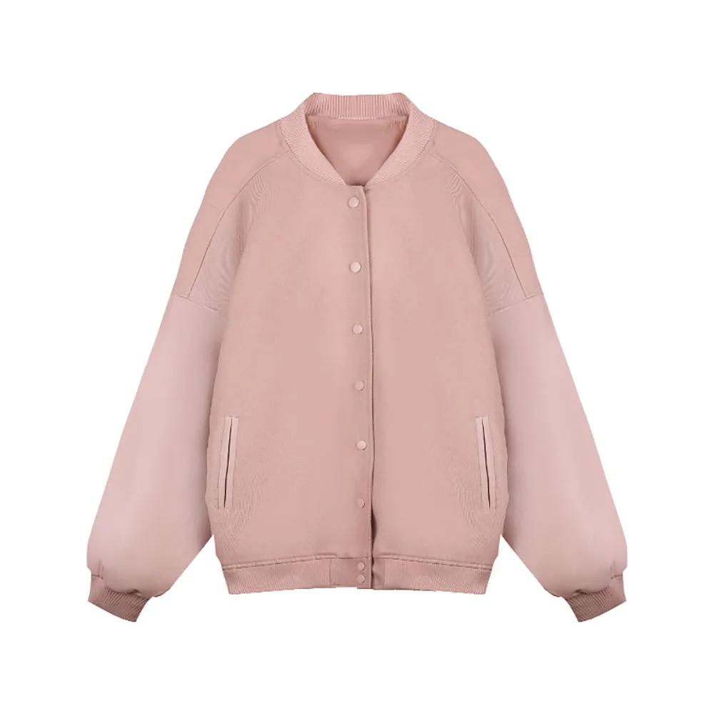 Fashion Pink Baseball Jacket Tops Women Autumn Winter Loose Casual Thickened Outerwear American Vintage Oversized Jackets Female
Fashion Pink Baseball Jacket Tops Women Autumn Winter Loose Casual Thickened Outerwear American Vintage Oversized Jackets Female