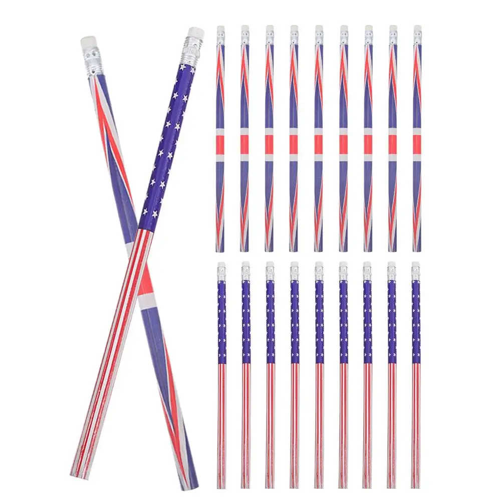 24pcs Patriotic Pencils Wooden Flags Smooth Writing Cute Cartoon School Office Supplies Red Blue Children Birthday Party Favors
24pcs Patriotic Pencils Wooden Flags Smooth Writing Cute Cartoon School Office Supplies Red Blue Children Birthday Party Favors