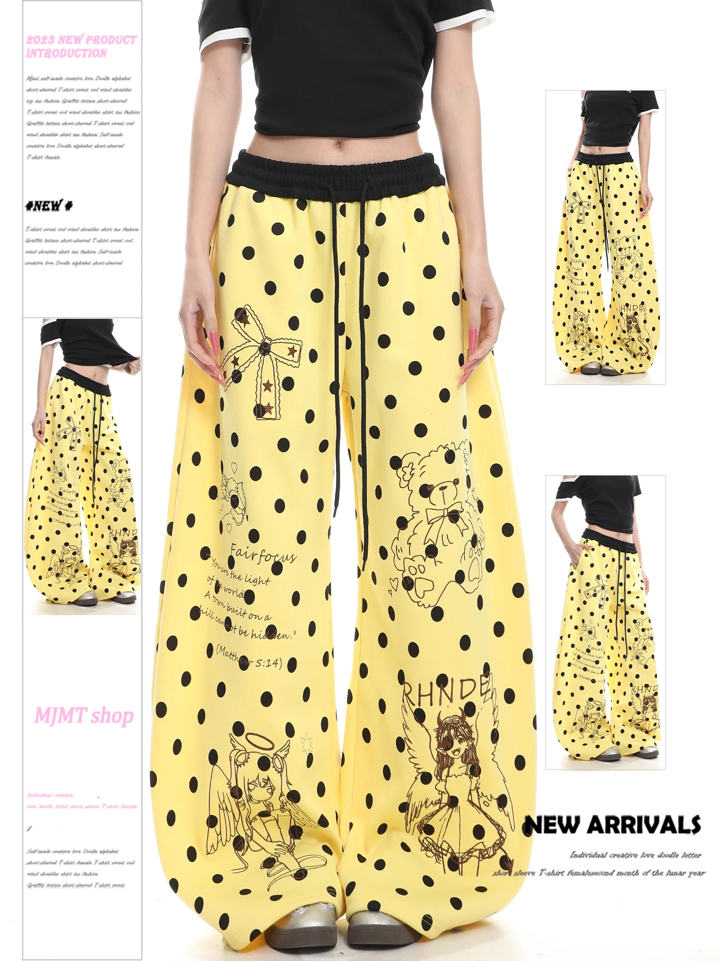 American Retro Cartoon Dopaamine Polka Dot Women's Summer Loose Casual Pants Versatile Sporty Wide Leg Trousers
American Retro Cartoon Dopaamine Polka Dot Women's Summer Loose Casual Pants Versatile Sporty Wide Leg Trousers