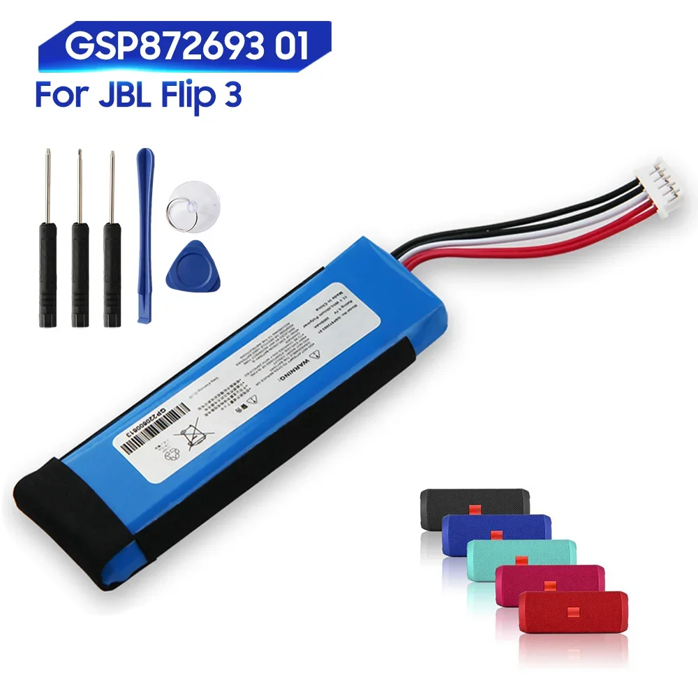 Сменная батарея для JBL Flip 3 Flip3 GSP872693 01, перезаряжаемая батарея 3000 мАч
Сменная батарея для JBL Flip 3 Flip3 GSP872693 01, перезаряжаемая батарея 3000 мАч