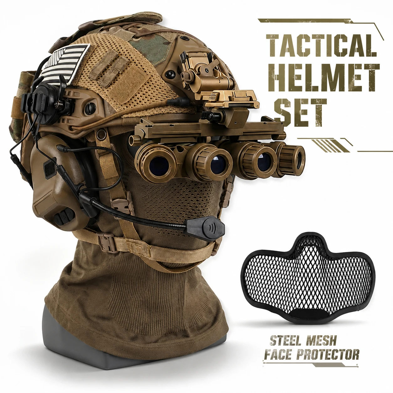 Airsoft Tactical Helmet Set FAST Military Helmet NVG(Model) Mount Headset Steel Mesh Mask Combat Cosplay Gear
Airsoft Tactical Helmet Set FAST Military Helmet NVG(Model) Mount Headset Steel Mesh Mask Combat Cosplay Gear