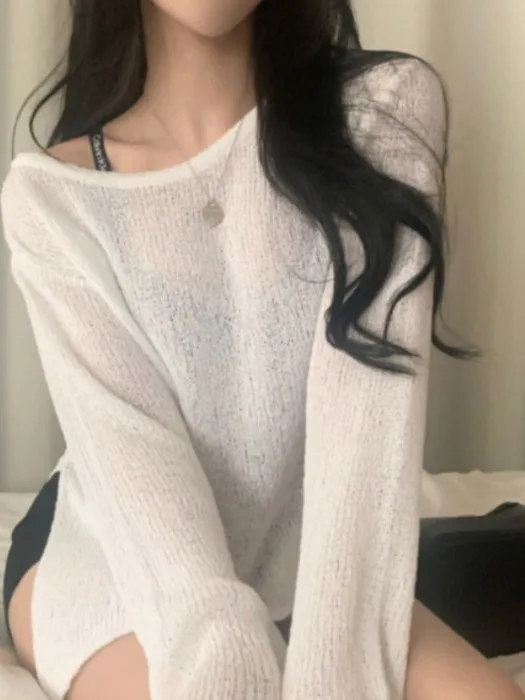 Женский мягкий трикотаж с длинными рукавами и очками, свободный крой, защита от солнца, дизайн осеннего сезона Faion 
Женский мягкий трикотаж с длинными рукавами и очками, свободный крой, защита от солнца, дизайн осеннего сезона Faion