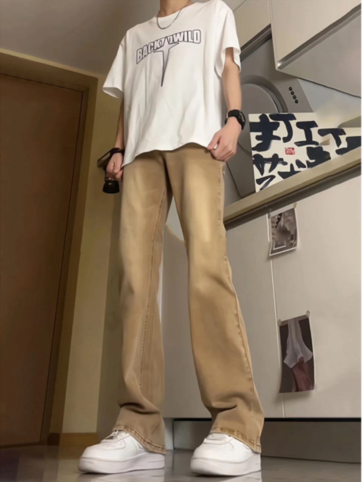 American Retro Brown Men's Jeans High Waist Straight Leg Micro Flared Pants Cleanfit Sle Casual Wear Summer Collection
American Retro Brown Men's Jeans High Waist Straight Leg Micro Flared Pants Cleanfit Sle Casual Wear Summer Collection