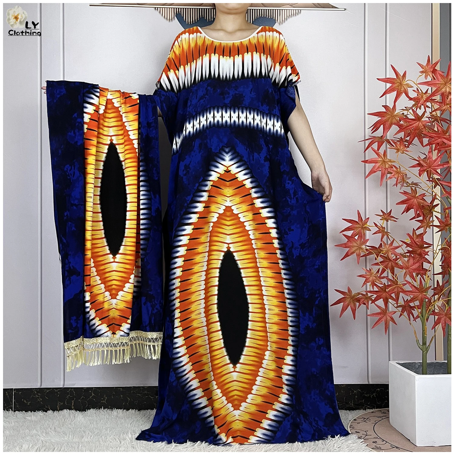 New Muslim Summer African Women Abaya Clothes Cotton Loose Printing Floral Maxi Islam Femme Short Sleeve Dress With Big Scarf
New Muslim Summer African Women Abaya Clothes Cotton Loose Printing Floral Maxi Islam Femme Short Sleeve Dress With Big Scarf