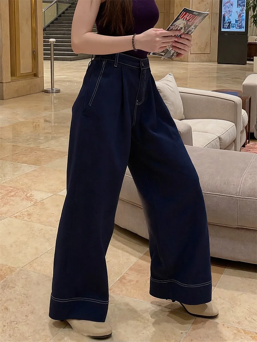 Мешковатые джинсы с широкими штанинами, женские джинсы с карманами и пуговицами для бойфренда, темно-синие, повседневные, трендовые, свободные, с европейским принтом, классические
Мешковатые джинсы с широкими штанинами, женские джинсы с карманами и пуговицами для бойфренда, темно-синие, повседневные, трендовые, свободные, с европейским принтом, классические