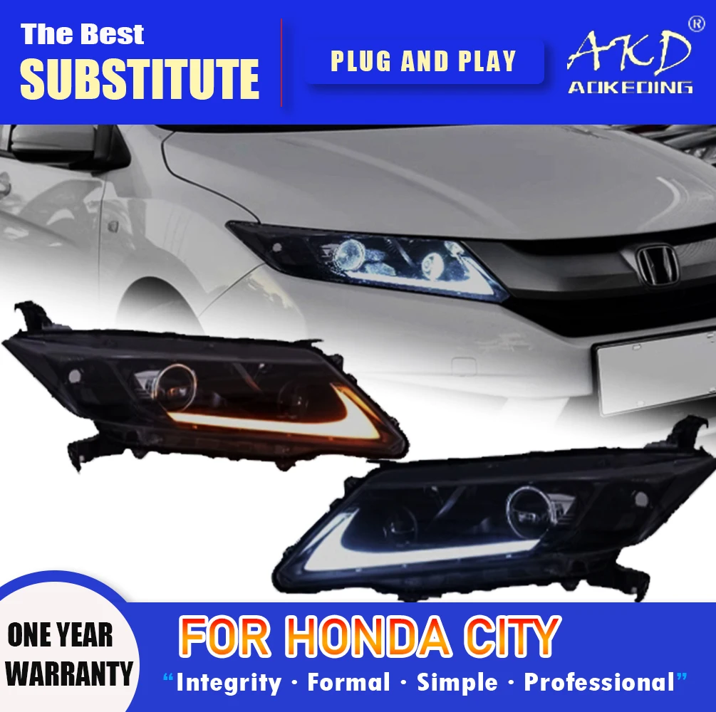 AKD Head Lamp for Honda City LED Headlight 2016-2018 Headlights City DRL Turn Signal High Beam Angel Eye Projector Lens
AKD Head Lamp for Honda City LED Headlight 2016-2018 Headlights City DRL Turn Signal High Beam Angel Eye Projector Lens