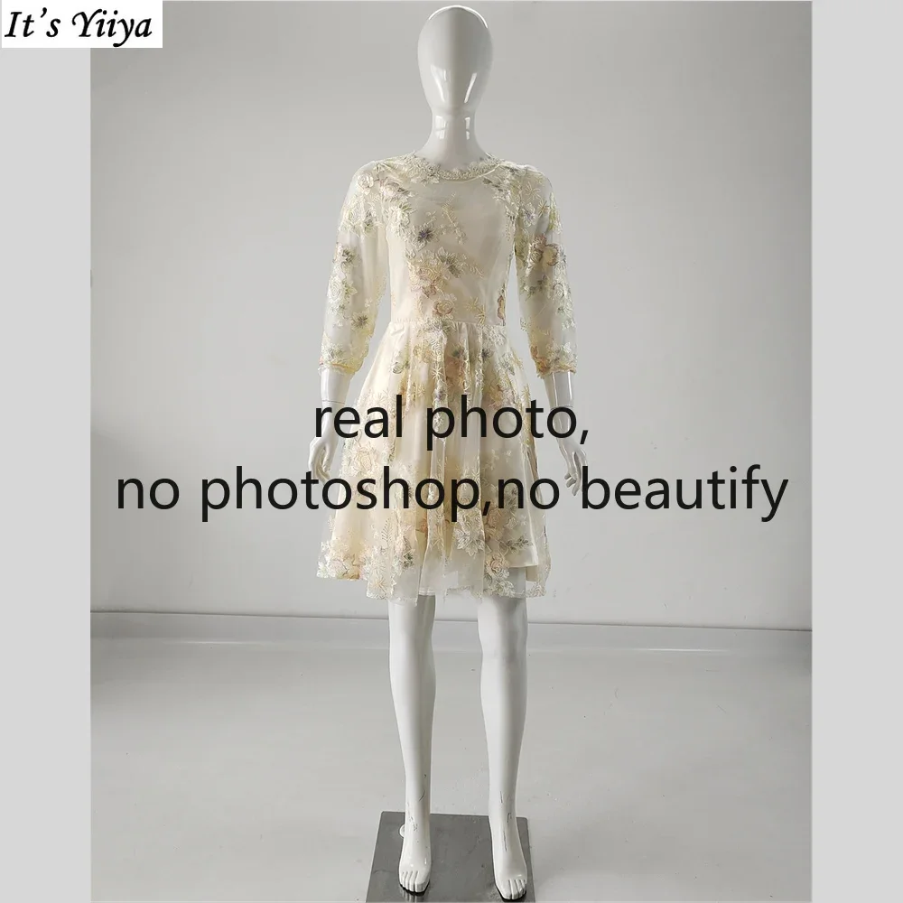 It's Yiiya Real Photo Customized Evening Dress Champagne Embroidery O-Neck 3/4 Sleeve Knee-Length A-Line Woman Formal Party Gown
It's Yiiya Real Photo Customized Evening Dress Champagne Embroidery O-Neck 3/4 Sleeve Knee-Length A-Line Woman Formal Party Gown