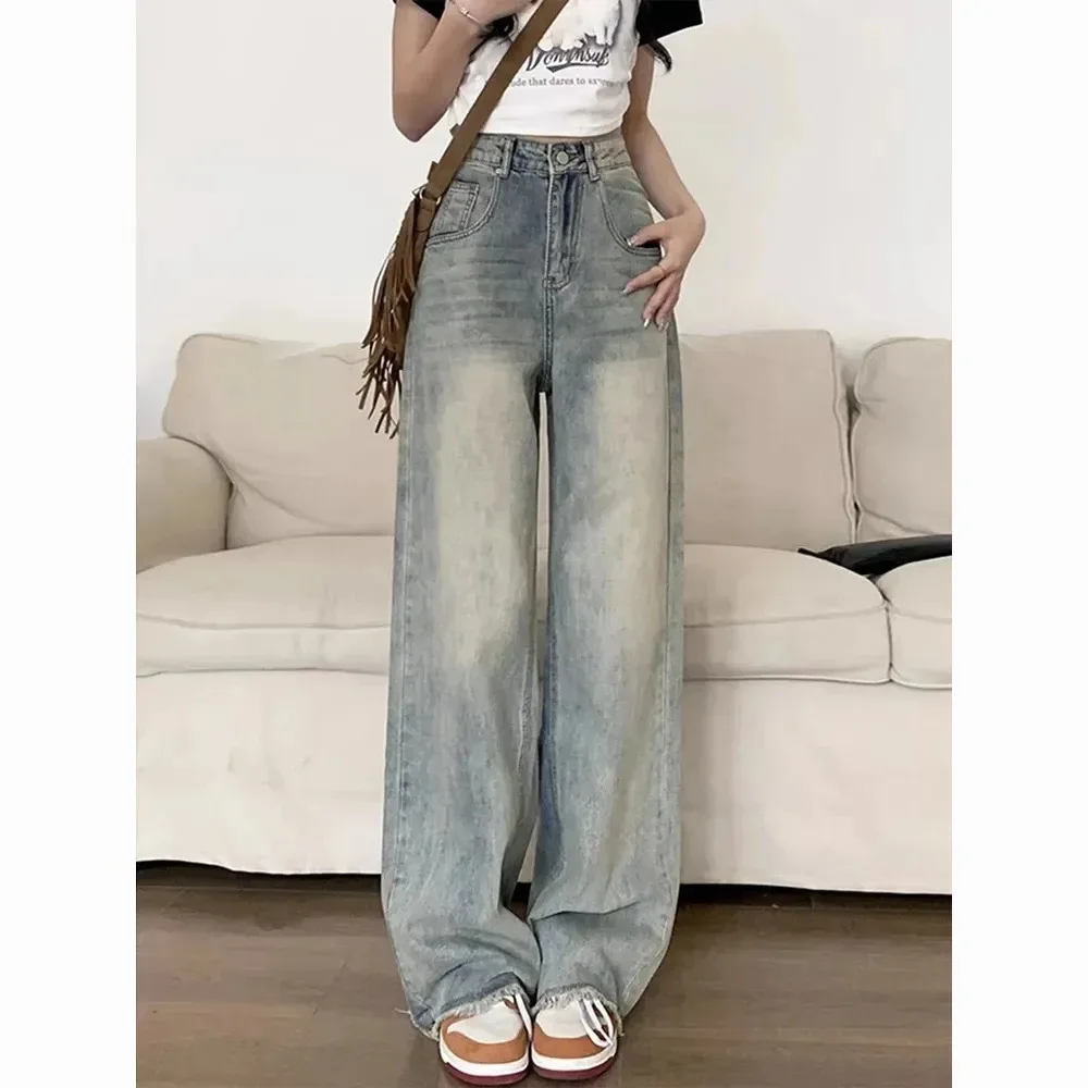 Spring New Straight Narrow Version Jeans. American Retro Design Sense High-waisted Wide-leg Casual Floor-length Jeans for Women
Spring New Straight Narrow Version Jeans. American Retro Design Sense High-waisted Wide-leg Casual Floor-length Jeans for Women