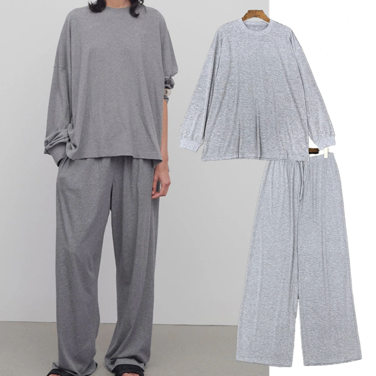 Withered Minimalist Fashion Ladies Pure Cotton Gray Round Neck Loose T-shirt Harem Pants Sets Suits French Lazy Casual Set
Withered Minimalist Fashion Ladies Pure Cotton Gray Round Neck Loose T-shirt Harem Pants Sets Suits French Lazy Casual Set