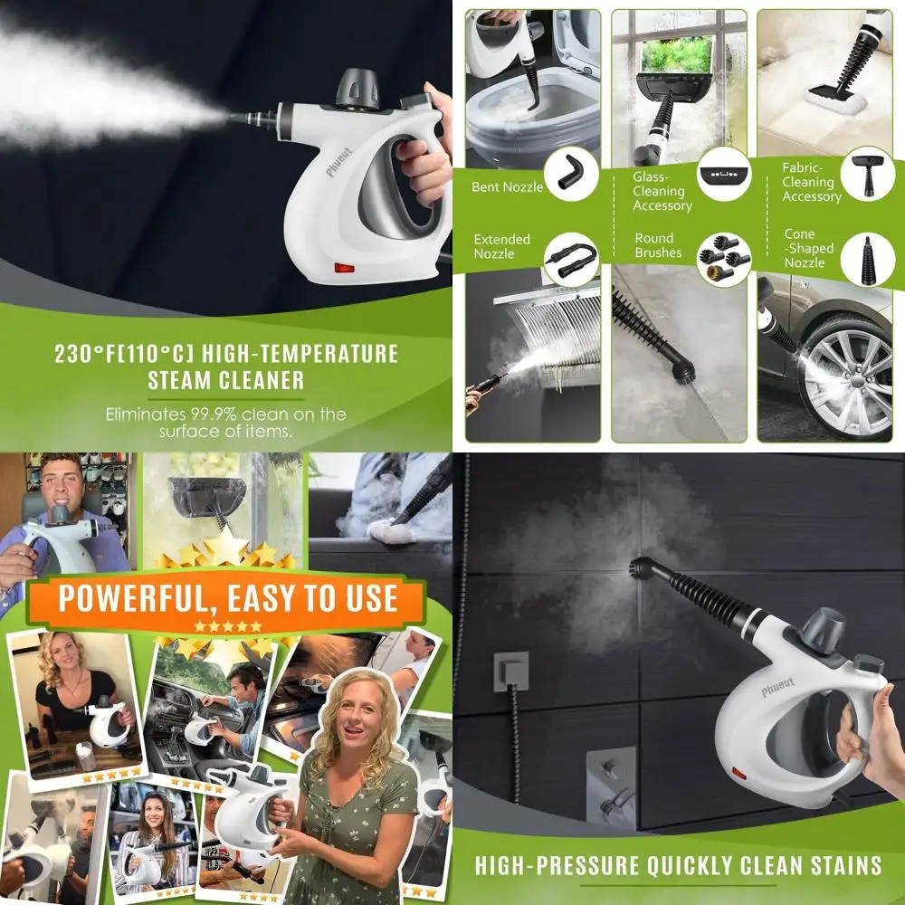 Portable Multi-Surface Steam Cleaner with 12 Accessories for Home, Floors, Upholstery, Grout, and Cars (Grey)
Portable Multi-Surface Steam Cleaner with 12 Accessories for Home, Floors, Upholstery, Grout, and Cars (Grey)