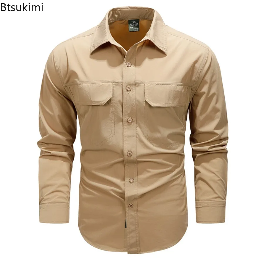 2025 Men's Spring New Style Quick Drying Long Sleeve Shirt Thin Stretch Back Breathable Large Pocket Shirt for Men Male Clothing
2025 Men's Spring New Style Quick Drying Long Sleeve Shirt Thin Stretch Back Breathable Large Pocket Shirt for Men Male Clothing