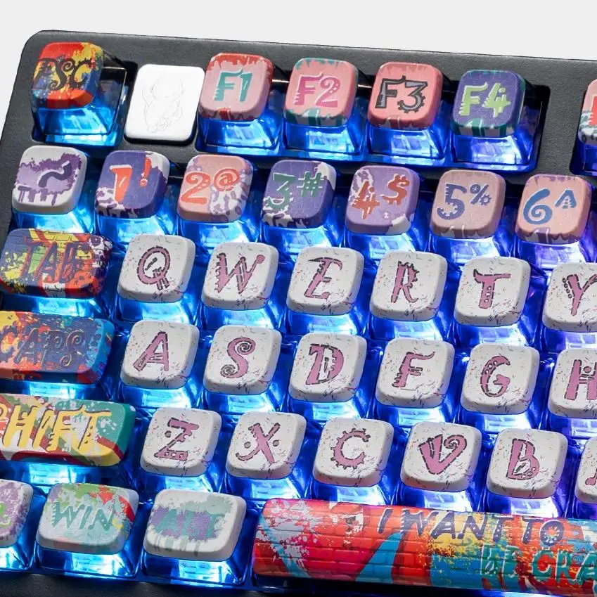 Black graffiti designer joint model - cool dark function ASA pudding keycap