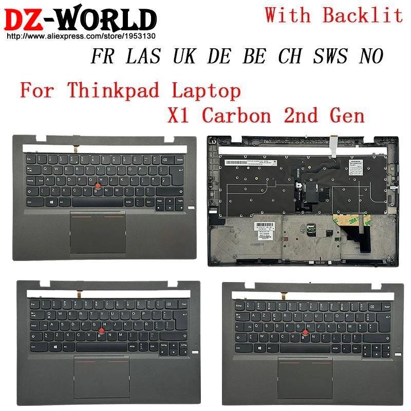 Клавиатура с подсветкой и упором для рук, верхняя крышка C для ноутбука Lenovo Thinkpad X1 Carbon 2-го поколения FR LAS UK DE BE CH SWS NO
Клавиатура с подсветкой и упором для рук, верхняя крышка C для ноутбука Lenovo Thinkpad X1 Carbon 2-го поколения FR LAS UK DE BE CH SWS NO