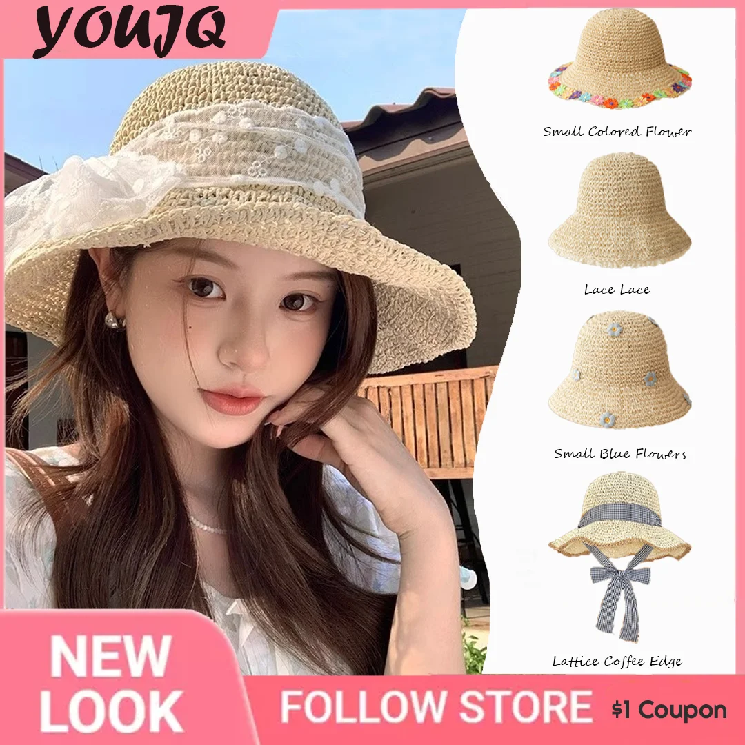 Summer French Straw Hat with Lace Flowers & Ribbon - Hollow, Ideal for Beach Sunshading
Summer French Straw Hat with Lace Flowers & Ribbon - Hollow, Ideal for Beach Sunshading