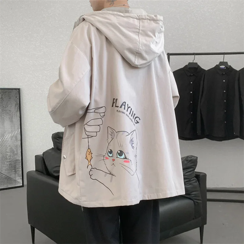 Men's Oversized Jackets Cotton With Hat Man Cat Print Coat Casual Wear Autumn 5XL Safari Style Jacket For Men Fashion Outerwear
Men's Oversized Jackets Cotton With Hat Man Cat Print Coat Casual Wear Autumn 5XL Safari Style Jacket For Men Fashion Outerwear