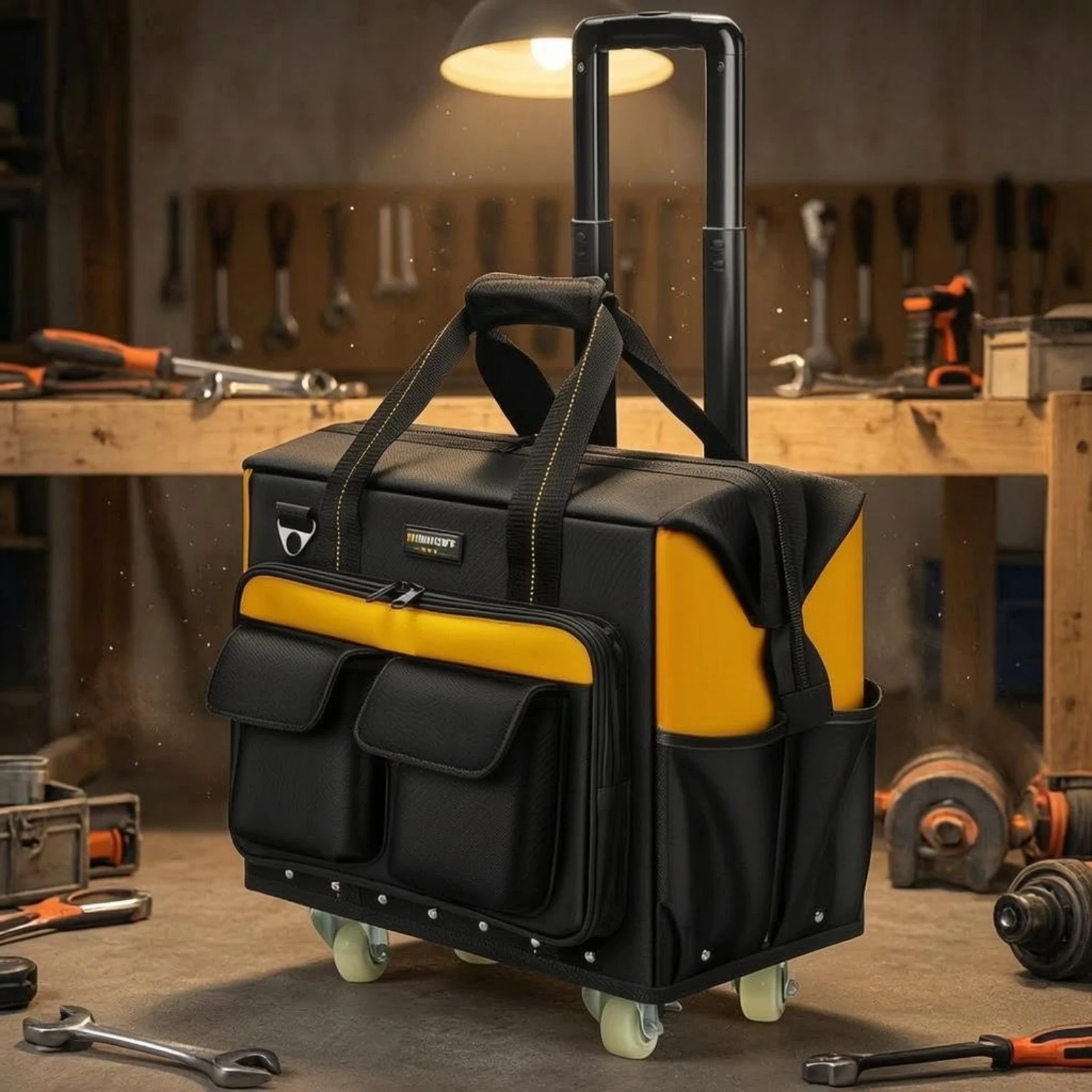 Rolling Tool Case Telescoping Handle Wheeled Tool Box Wheeled Toolbox Bag Easy to Carry Sturdy
Rolling Tool Case Telescoping Handle Wheeled Tool Box Wheeled Toolbox Bag Easy to Carry Sturdy