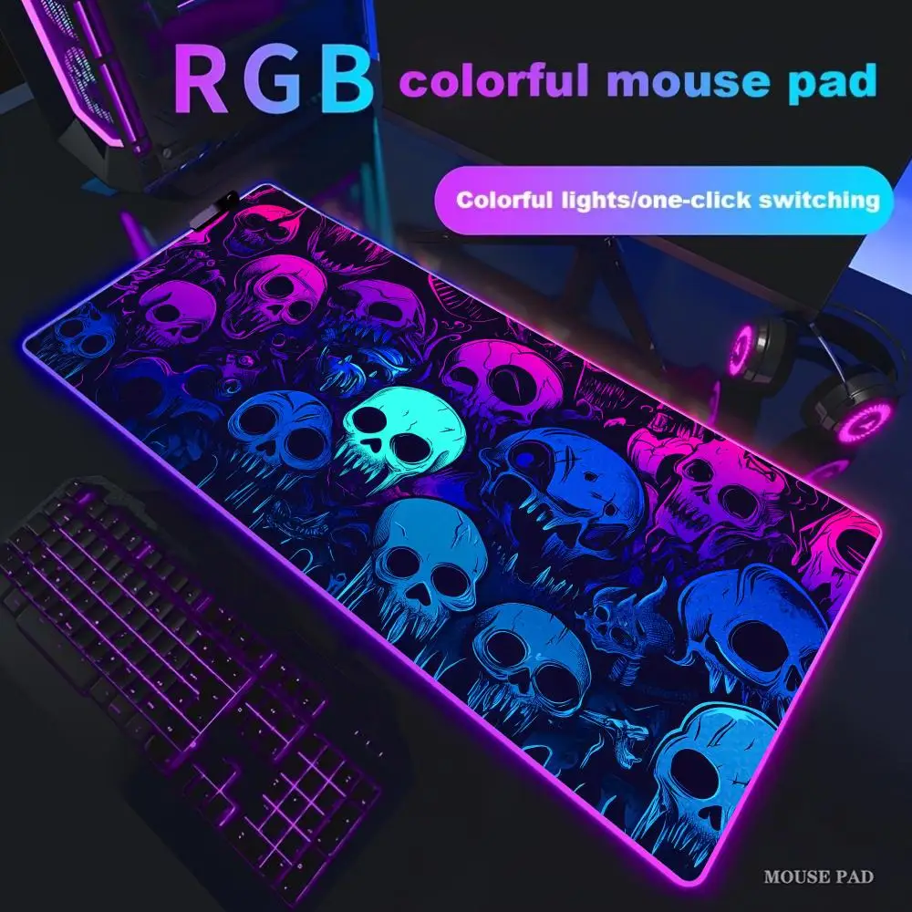 Glowing Skull Mouse Pad XXL RGB Gaming Mouse Pad Gamer Accessories Large LED Light Mousepads PC Computer Desk Mat with Backlit
Glowing Skull Mouse Pad XXL RGB Gaming Mouse Pad Gamer Accessories Large LED Light Mousepads PC Computer Desk Mat with Backlit