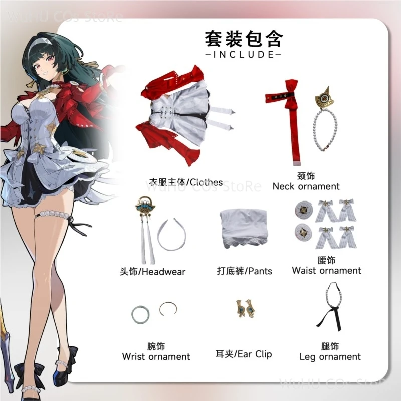 Game Zenless Zone Zero Wig White Dress Red Coat Accessores Sexy Cute Girl Women Uniforms Astra Yao Cosplay Costume
Game Zenless Zone Zero Wig White Dress Red Coat Accessores Sexy Cute Girl Women Uniforms Astra Yao Cosplay Costume