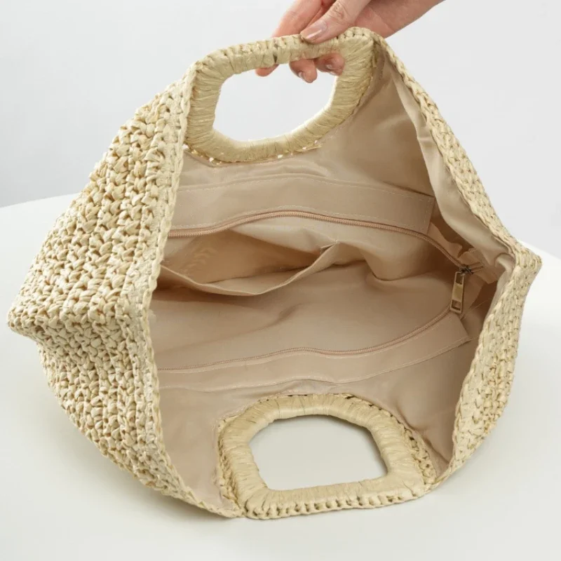 Women's Straw Summer Half-moon Beach Handbag Shopper Tote Casual Rattan Wicker Tote Bag Large Capacity Woven Designer Beach Bag
Women's Straw Summer Half-moon Beach Handbag Shopper Tote Casual Rattan Wicker Tote Bag Large Capacity Woven Designer Beach Bag