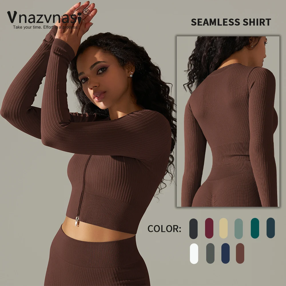 Vnazvnasi Seamless Woman Yoga Top With Long Sleeve Short Sports Shirts for Fitness Push Up Workout Clothes Sportswear Woman Gym
Vnazvnasi Seamless Woman Yoga Top With Long Sleeve Short Sports Shirts for Fitness Push Up Workout Clothes Sportswear Woman Gym
