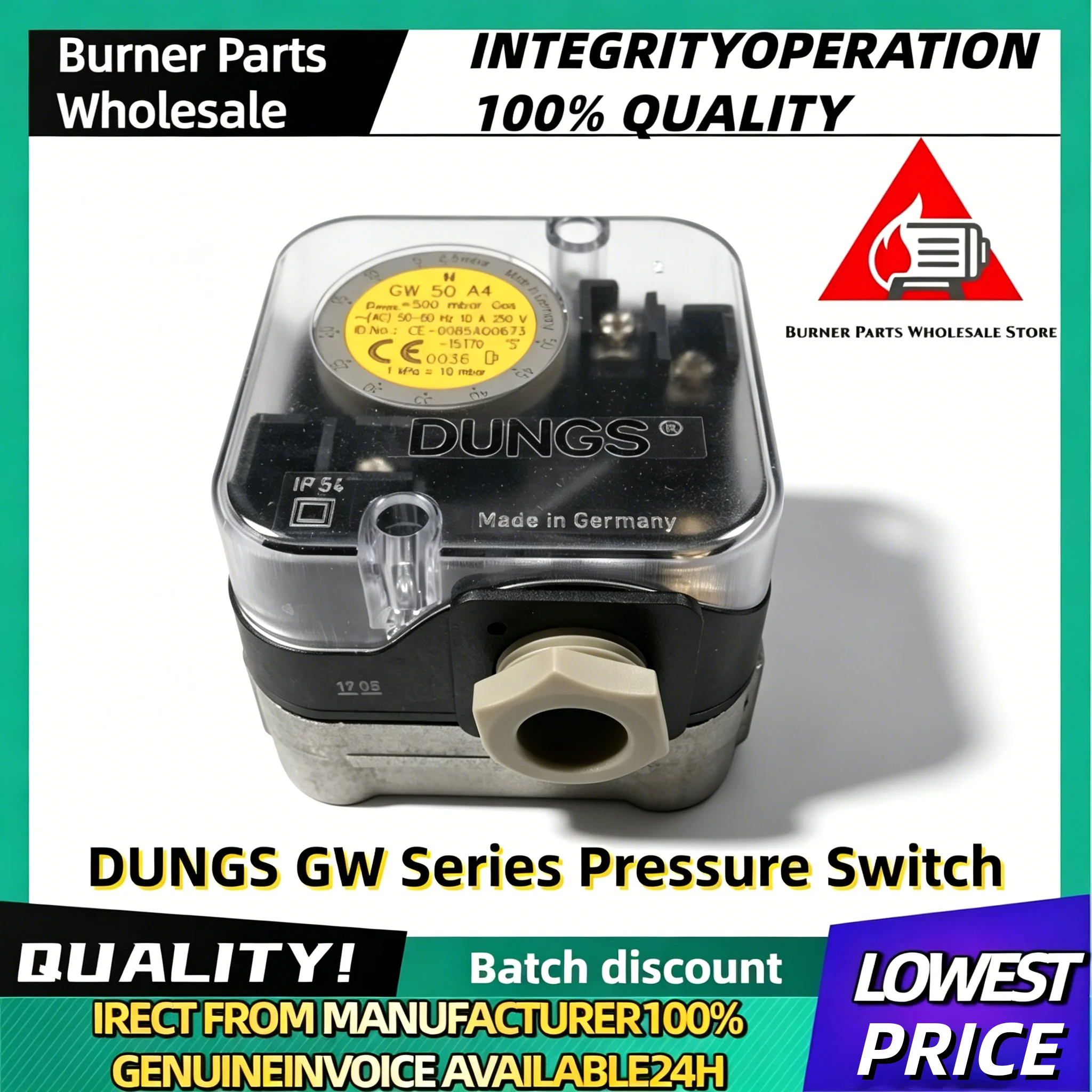GW500A4 GW50A4 GW150A4 GW3A4 GW10A4 DUNGS Gas Pressure Switch Industrial Burner Boiler Combustion Control Parts
GW500A4 GW50A4 GW150A4 GW3A4 GW10A4 DUNGS Gas Pressure Switch Industrial Burner Boiler Combustion Control Parts