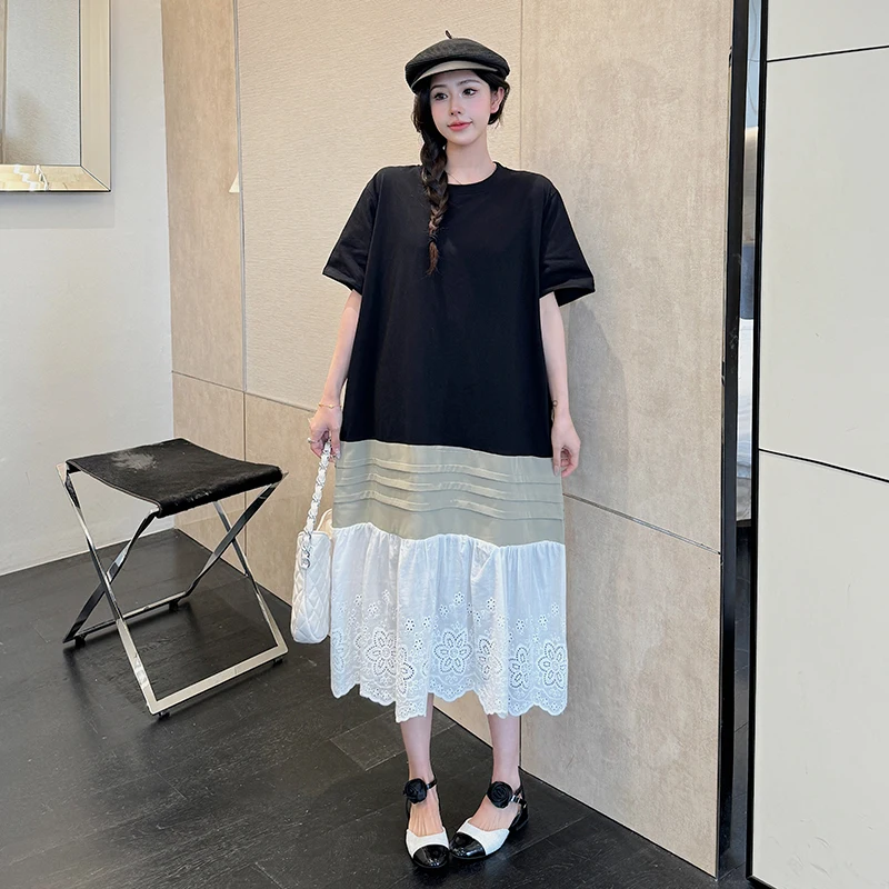Female Dresses 2024 Summer Loose Plus Size Lady Vestidos Patchwork Pleated Dress Casual Female Robe Short Sleeve Clothes KE6015
Female Dresses 2024 Summer Loose Plus Size Lady Vestidos Patchwork Pleated Dress Casual Female Robe Short Sleeve Clothes KE6015