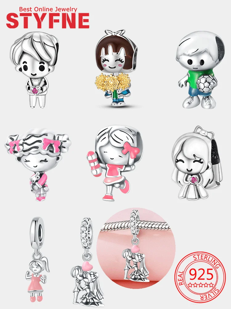 925 Silver Charms Football Boy Girl in Wedding Dress Couple Beads Pendant Fit Bracelet Charm Jewelry Making Fine Jewelry Gift
925 Silver Charms Football Boy Girl in Wedding Dress Couple Beads Pendant Fit Bracelet Charm Jewelry Making Fine Jewelry Gift